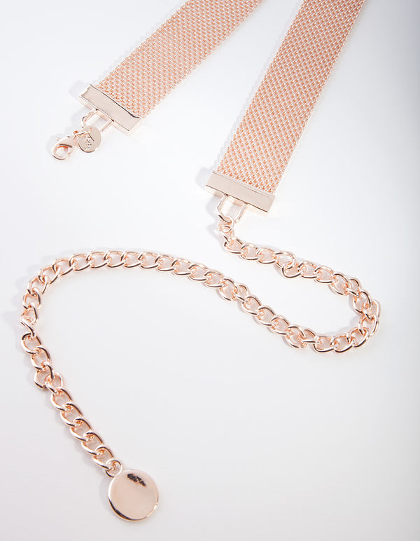 Rose Gold Mesh Chain Belt