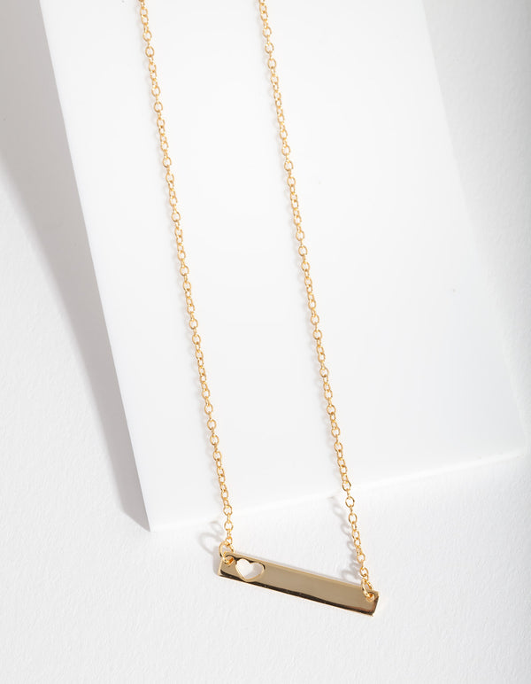 Gold Plated Sterling Silver Heart Cut-Out Necklace