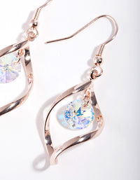 Rose Gold Diamond Simulant Crystal Earrings - link has visual effect only