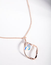 Rose Gold Diamond Simulant Drop Twist Necklace - link has visual effect only