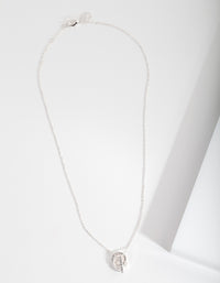 Silver Diamond Simulant Link Necklace - link has visual effect only