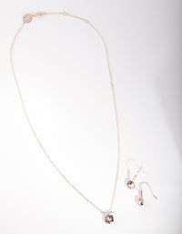 Rose Gold Diamond Simulant  Jewellery Set - link has visual effect only