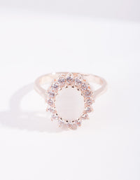 Rose Gold Diamond Simulant Flower Ring - link has visual effect only