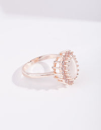 Rose Gold Diamond Simulant Flower Ring - link has visual effect only