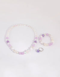 Kids Purple Fireball Mixed Bead Jewellery Set - link has visual effect only