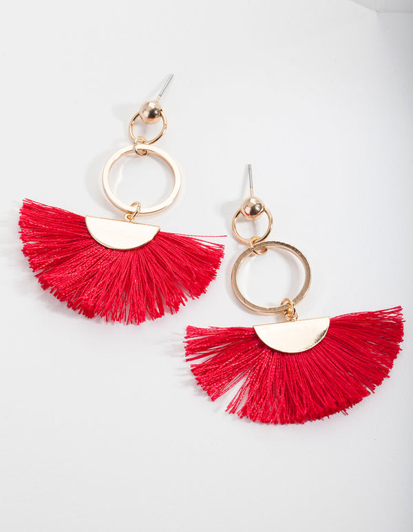 Red Tassel Earrings