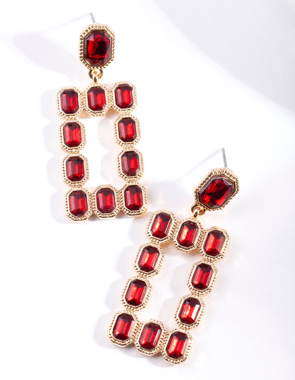 Red Stone Earrings