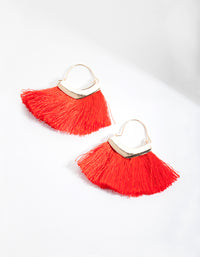 Red Oversized Tassel Earrings - link has visual effect only