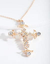 Gold Decorative Cross Necklace - link has visual effect only