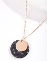 Gold Double Circle Acrylic Necklace - link has visual effect only