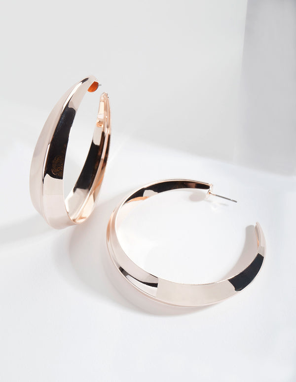 Rose Gold Solid Hoop Earrings