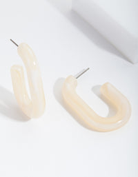 Cream Acrylic Hoop Earrings - link has visual effect only