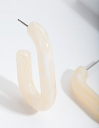 Cream Acrylic Hoop Earrings - link has visual effect only