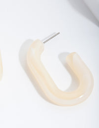 Cream Acrylic Hoop Earrings - link has visual effect only