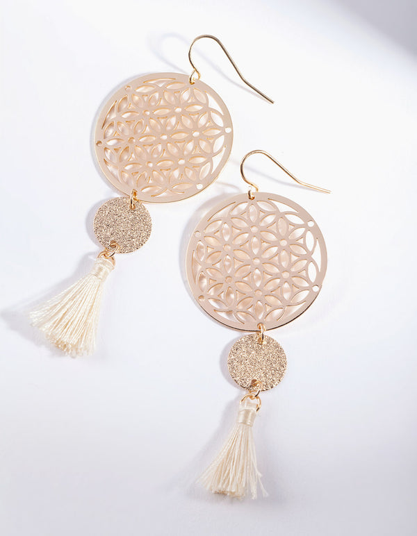 Cream Drop Earrings