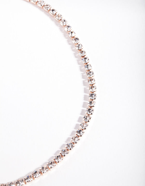 Rose Gold Diamante Choker