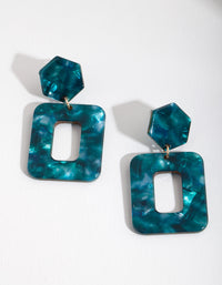 Blue Acrylic Geometric Earrings - link has visual effect only