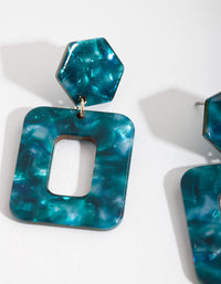 Blue Acrylic Geometric Earrings - link has visual effect only