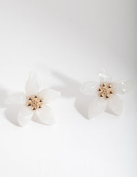 White Stud Earrings - link has visual effect only