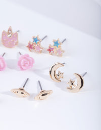 Kids Gold Planet Stud Earring 6-Pack - link has visual effect only