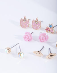 Kids Gold Planet Stud Earring 6-Pack - link has visual effect only