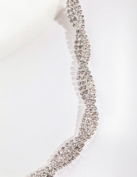 Silver Diamante Twist Necklace - link has visual effect only