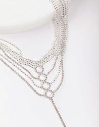 Silver Multi Layered Y-Neck Necklace - link has visual effect only