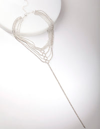 Silver Multi Layered Y-Neck Necklace - link has visual effect only