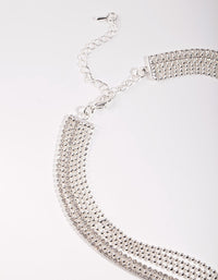 Silver Multi Layered Y-Neck Necklace - link has visual effect only