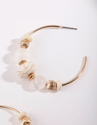 Gold Beaded Half Hoop Earrings - link has visual effect only