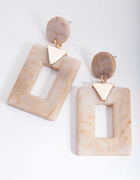 Brown Open Square Drop Earrings - link has visual effect only