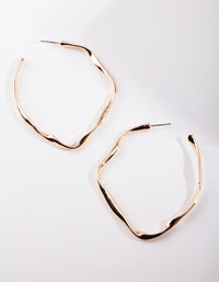 Gold Large Organic Hoop Earrings - link has visual effect only