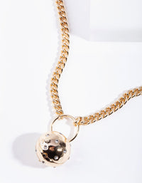 Gold Chain Circle Ball Necklace - link has visual effect only