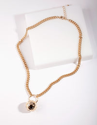 Gold Chain Circle Ball Necklace - link has visual effect only