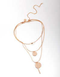 Gold Triple Row Bead Necklace - link has visual effect only