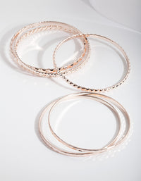 Rose Gold Textured Bangle 6-Pack - link has visual effect only