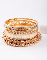 Gold Textured Bracelet 6-Pack - link has visual effect only