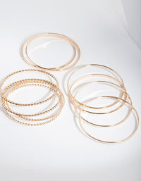 Gold Textured Twist Bangle 10-Pack - link has visual effect only