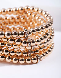 Gold Bead Stretch Bracelet 6-Pack - link has visual effect only