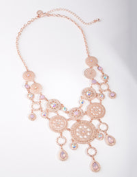 Rose Gold Filigree Disc Necklace - link has visual effect only