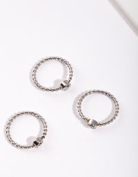 Rhodium Diamante Twist Nose Ring Pack - link has visual effect only