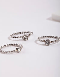 Rhodium Diamante Twist Nose Ring Pack - link has visual effect only