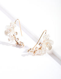 Gold Flower Crawler Earrings - link has visual effect only