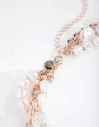 Rose Gold Layered Pearl & Chain Necklace - link has visual effect only