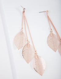 Rose Gold Waterfall Leaf Drop Earrings - link has visual effect only