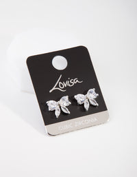 Silver Cubic Zirconia Bow Stud Earrings - link has visual effect only