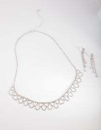 Silver Cupchain Necklace & Earrings Set - link has visual effect only