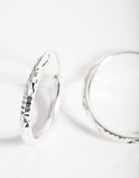 Sterling Silver Facet Hoop Earrings - link has visual effect only