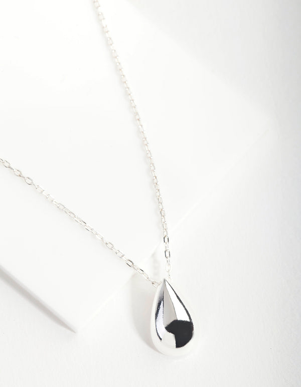 Sterling Silver Statement Teardrop Necklace