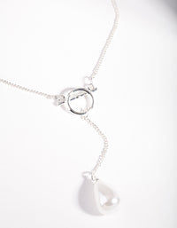 Silver Bar Pearl Drop Necklace - link has visual effect only